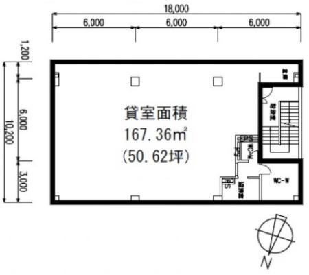 明治安田生命大津東ビル基準階間取り図