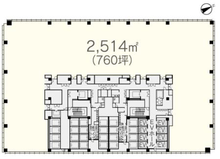 TOFROM YAESU TOWER（トフロム ヤエスタワー）基準階図面