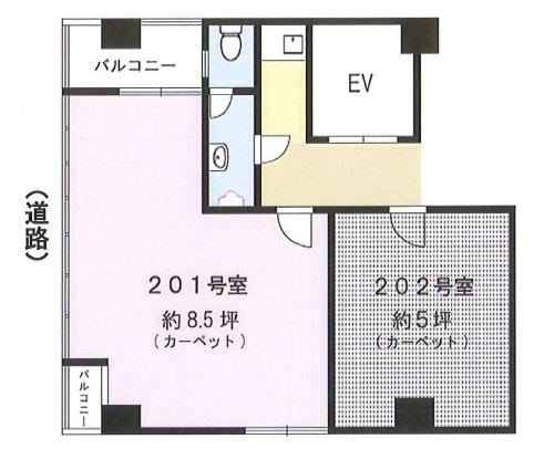 ファミール江戸堀２階間取り図