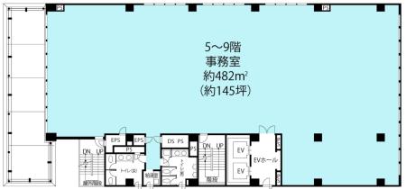 KDX東茅場町三洋ビル基準階図面