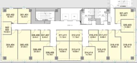 Ｈ１Ｏ八丁堀基準階図面