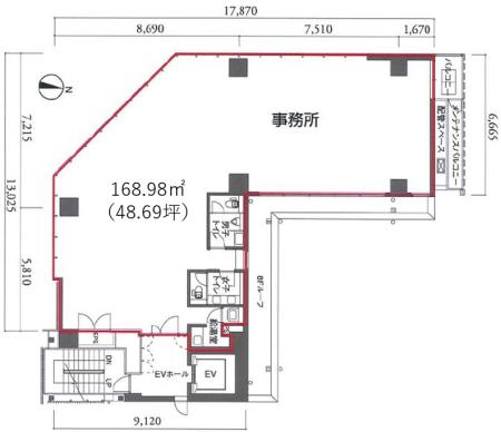 麹町スクエアプラザ基準階間取り図