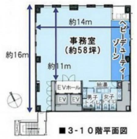 マルヒロ日本橋ビル基準階図面