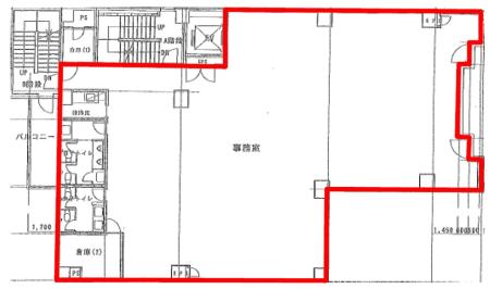 Ａフロント芝二丁目ビル基準階間取り図