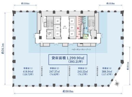 三会堂ビル基準階図面