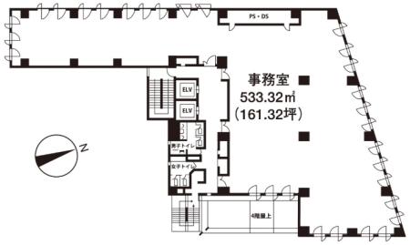 いちご東五反田ビル基準階間取り図