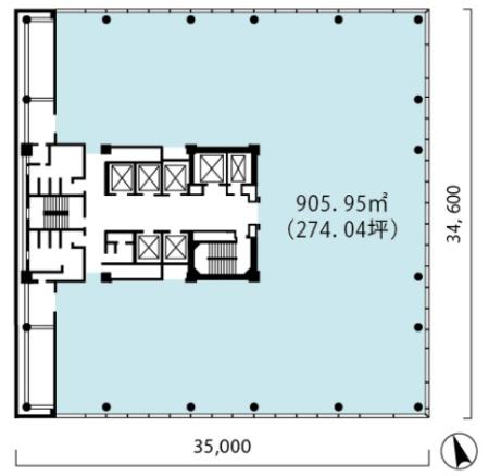 浜松町スクエア基準階図面
