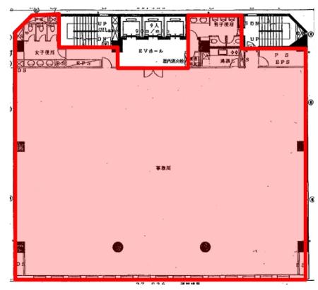 南麻布渋谷ビル基準階間取り図