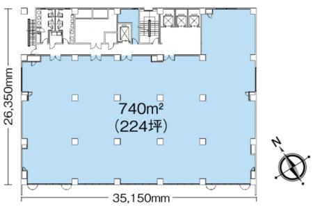 日本生命新橋ビル基準階図面