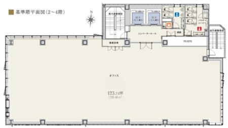 キューブ渋谷神南2-4階基準階図面