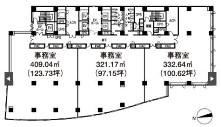 青葉六本木ビル基準階間取り図