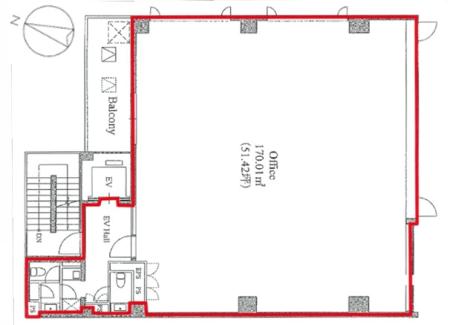 メットライフ三番町ビル基準階図面