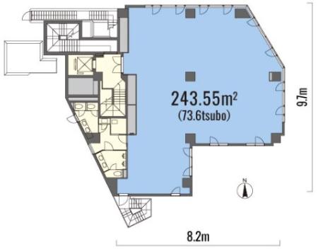 御殿山アネックス２号館基準階間取り図