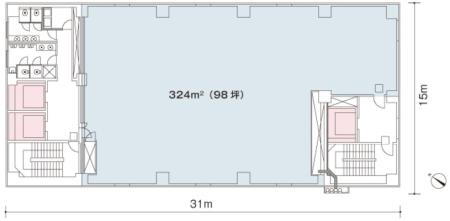 日本橋浜町Kビル基準階図面