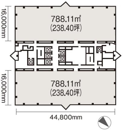 西新宿三井ビルディング基準階間取り図