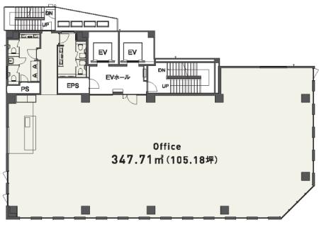 西新宿ＢＵＳＩＮＥＳＳ　ＣＵＢＥ基準階間取り図