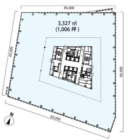 二番町センタービル基準階図面