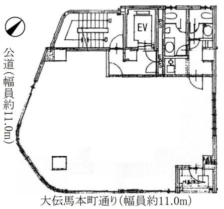 大伝馬町壱番地ビル基準階図面