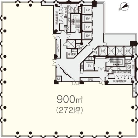 日土地西新宿ビル基準階図面