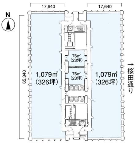 三田国際ビル基準階図面