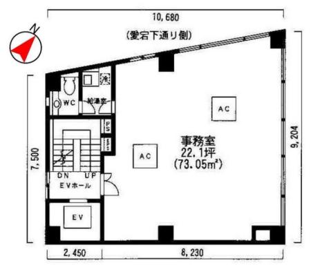 西新橋AIビル基準階図面