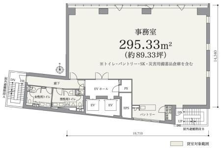 BIZCORE神保町Ⅱ基準階図面