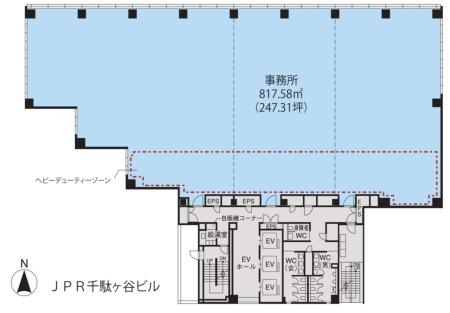 JPR千駄ヶ谷ビル基準階図面