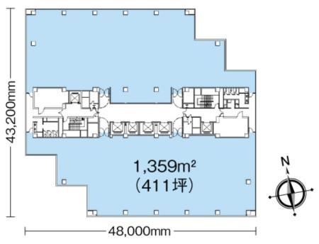 芝浦スクエアビル基準階図面