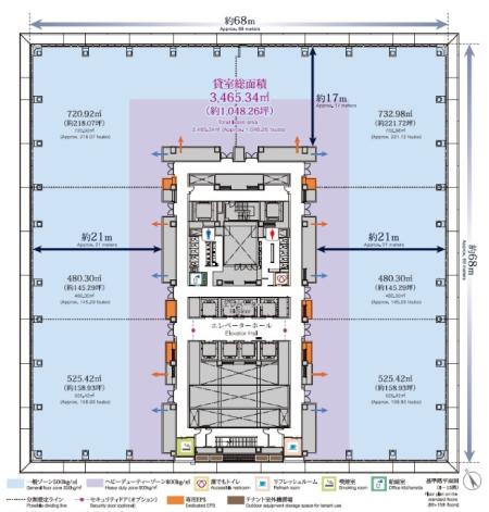 東京スクエアガーデン基準階図面