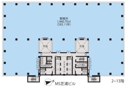 ＭＳ芝浦ビル基準階図面