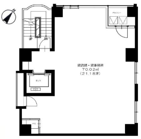 サンリット銀座ビルⅢ基準階間取り図